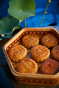 传统节日食材彩色图片月饼背景图片