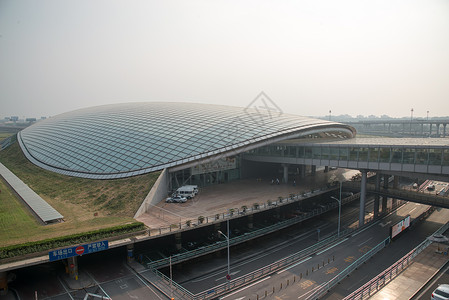 天空旅行都市风景北京机场T3航站楼高清图片