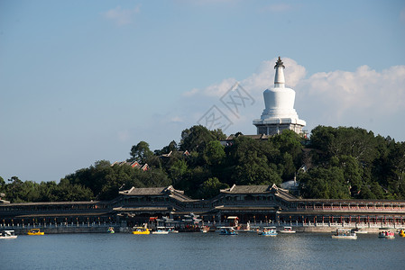 公园游船白昼河流国内著名景点北京北海公园背景
