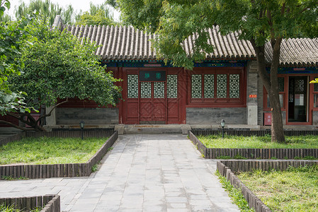 绿化元素建筑北京恭王府背景