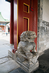 石狮子元素旅游胜地北京恭王府背景