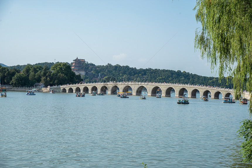 十七孔桥无人传统文化北京颐和园昆明湖图片