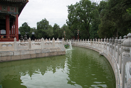 护栏元素古老的北京雍和宫背景