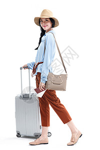 机票时尚旅行者青年女人旅行图片