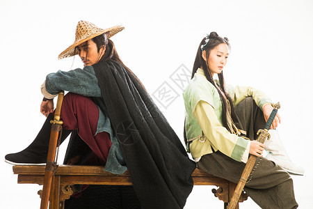 古装团队素材仅成年人亚洲发饰古装情侣背景