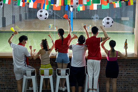 足球体育馆青年人足球球迷背景