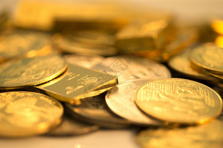 货币技术经济金币和金条背景