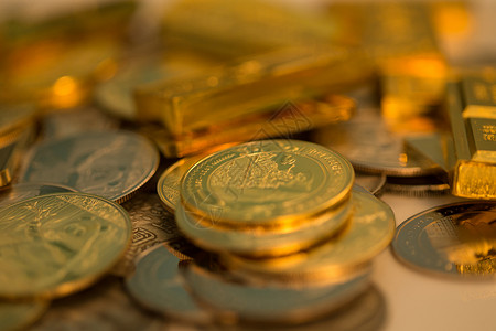金条金币金币和金条背景