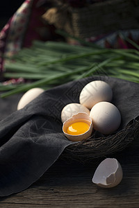 鸡蛋和葱健康食物葱碎高清图片