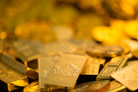 金条金币银行金融金币和金条背景