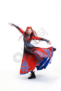 20到24岁仅一个青年女人传统文化穿着蒙古族服饰的女人背景图片