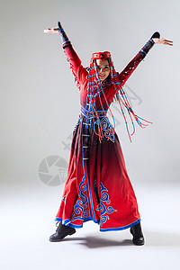 衣服愉悦民俗穿着蒙古族服饰的女人图片
