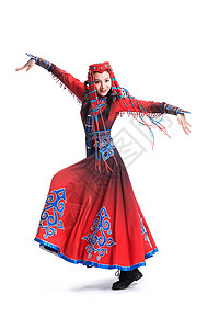 色彩鲜艳艺术家青年人穿着蒙古族服饰的女人背景图片