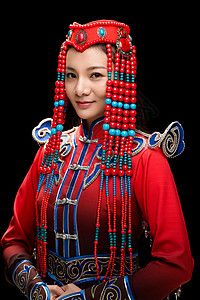 传统文化衣服民族服饰穿着蒙古族服饰的女人图片