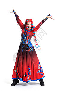 穿着蒙古族服饰的女人图片