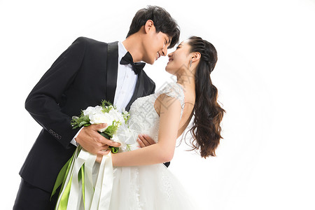 结婚庆典浪漫的新郎和新娘高清图片