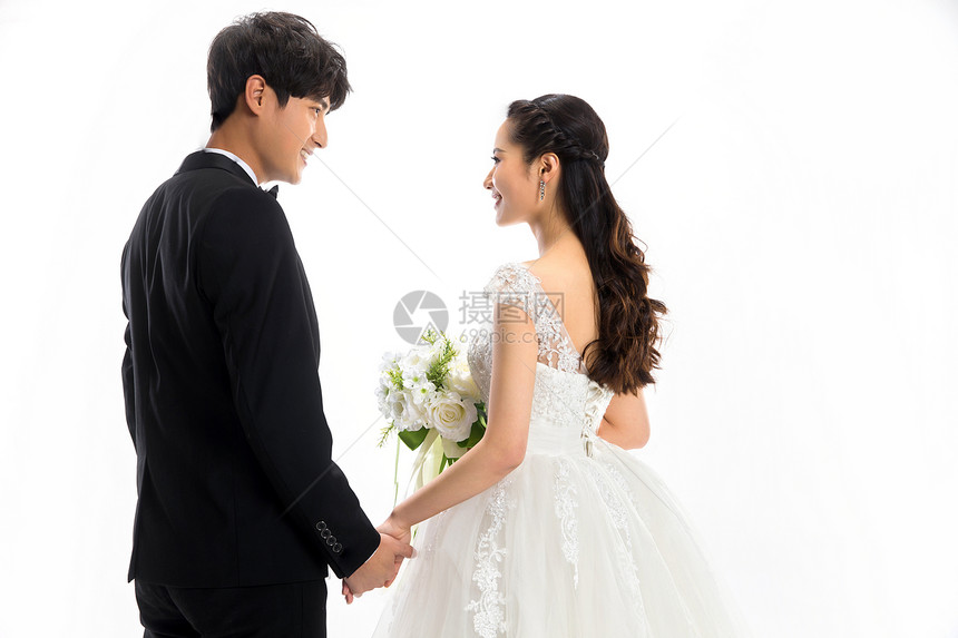 乐趣浪漫的新郎和新娘图片