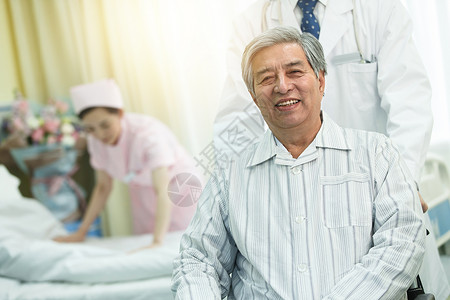 医务工作者和患者在病房背景图片