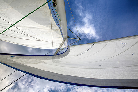 蓝天下的帆船海洋航海帆船背景