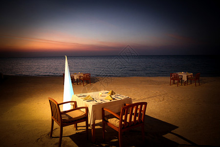水平线沙子布置马尔代夫海景图片