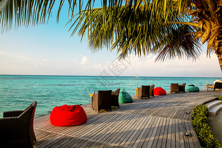 度假胜地自然地理海滩马尔代夫海景风光高清图片