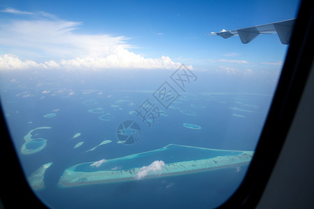 自然自然景观高视角从飞机上俯瞰马尔代夫风光图片