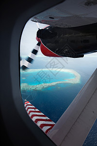水艇水上飞行器岛天空从飞机上俯瞰马尔代夫风光背景