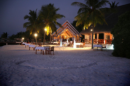 岛屿度假夜景国际著名景点马尔代夫海景风光背景