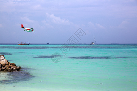 海上的亭子自然旅游户外海上滑翔机背景