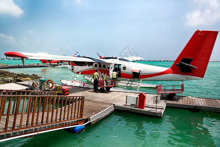 水上飞人刺激海上滑翔机运输马尔代夫海景背景