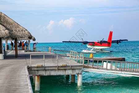 水上飞人环境休闲追求风景马尔代夫海景背景