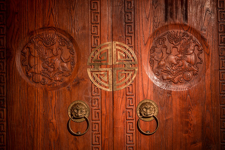 中式庭院文化门口四合院的门图片