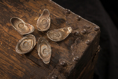 贝壳货币文字古典风格传统文化银元宝背景