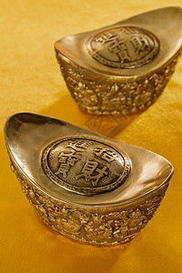 银财神古币准备东亚金元宝背景