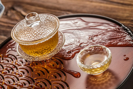 热饮杯传统文化杯玻璃茶背景
