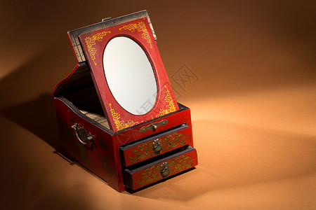 古代梳妆镜漆台元素高清图片