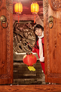 传统文化户外厚衣服快乐儿童过新年图片