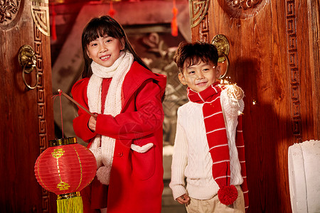 大半身团圆传统文化快乐儿童过年图片