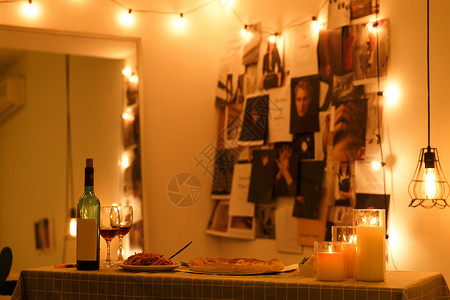 三月里的幸福饼摄影灯光红酒浪漫晚餐背景