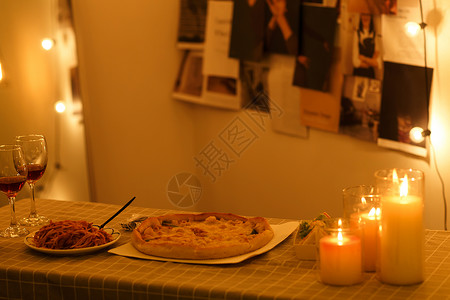 住房摄影面条浪漫晚餐高清图片