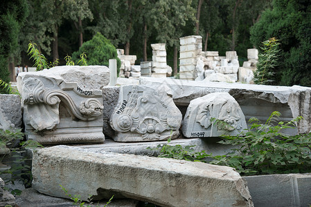 废墟石头建筑传统文化北京圆明园背景