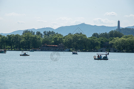 国内著名景点船昆明湖北京颐和园图片