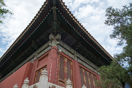 喇嘛教都市风景水平构图北京雍和宫背景图片