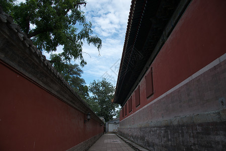 喇嘛教亭台楼阁古典风格北京雍和宫背景图片