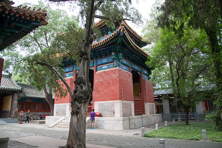 喇嘛教古典风格亚洲北京雍和宫背景图片