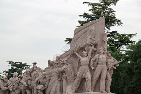 纪念人民英雄城市都市风景北京广场的雕像背景