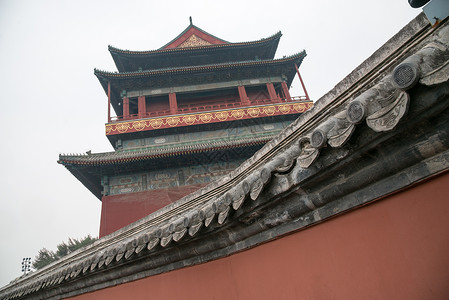 水平构图名胜古迹首都北京钟鼓楼图片