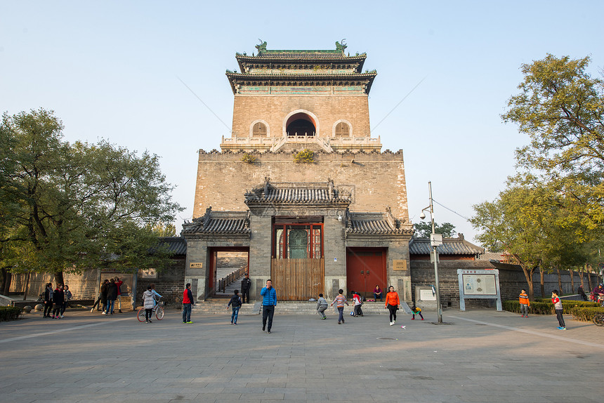 传统文化古典式北京钟鼓楼图片