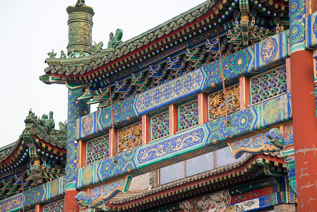 年货大街元素街道建筑远古的北京前门大街背景