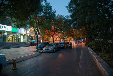 北京簋街市区灯首都北京街市夜景背景